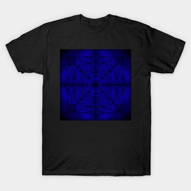 Mandala on dark blue background T-Shirt by Kcinnik